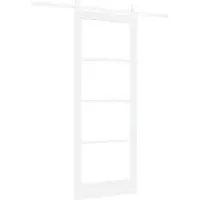vidaXL Schuifdeur Wit 83 x 211 cm Massief grenenhout en glas