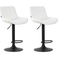 CLP Lentini Set van 2 barkrukken - Kunstleer - zwart/wit