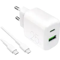 Puro Power Kit: Dagelijkse oplader met 1 x USB-A en 1 x USB-C + USB-C-kabel