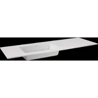 Storke Bilia asymmetrisch linkse wastafel glanzend composiet marmer 150 x 52 cm combinatie kast 45 cm