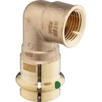 Viega persfitting met 2 aansluiting Sanpress 2214.2, brons, schroefknie