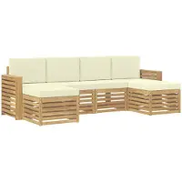 Syfax Buiten bankenset 6 pcs Wit en crèmekleurig 257 x 122,5 x 73 cm