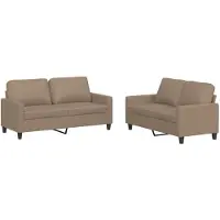 vidaXL 2-delige Loungeset met kussens kunstleer cappuccino