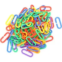 Gistuch Kunststof ketting, vogel speelgoed, C-clips, haken, links, papegaai, educatief, kauwen