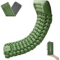 Markenlos Opblaasbaar luchtmatras met geïntegreerde pomp, waterdicht luchtbed voor kamperen met kussen, ultralicht opblaasbaar slaapmatras voor outdoor gebruik, geschikt voor wandelen en backpacken