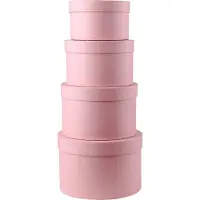 Markenlos Cadeauset: 4 ronde kartonnen dozen met deksel