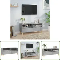 The Living Store Klassieke TV-kast - Betongrijs - 100 x 34.5 x 44.5 cm - Duurzaam materiaal