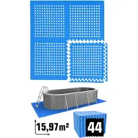 Eyepower 11 sets zwembadmatten, rastermat 62x62 cm, blauw