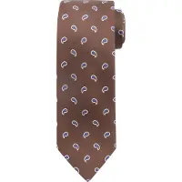 Suitable Stropdas Zijde Paisley Bruin -