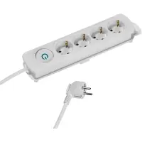 Vivanco 4-voudig Stopcontact Comfort Line Met Sluiter Wit 14 M Stopcontact
