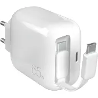 Puro MiniPro GaN-wandlader met 65W en intrekbare USB-C-kabel voor smartphones