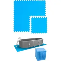 Eyepower 14 sets zwembadmatten, 50x50 cm, blauw