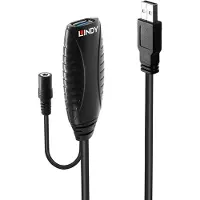 Lindy Actieve USB 3.0 verlengkabel - - 10m - USB 3.0 SuperSpeed - Plug &amp; Play - Zwart