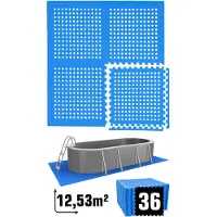 Eyepower 9 sets zwembadmatten, rastermat, 62x62 cm, blauw