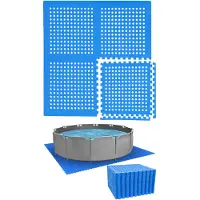 Eyepower 36 Grote Matten - Ondervloer voor Zwembad van 305 cm - 62x62 Poolmat met Rand Zwembadonderlaag