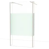 Maxaro Diamond Inloopdouche | 105 cm Rvs Helder met matte strook Vrijstaande wand met zijwanden
