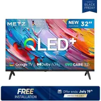Metz 32-inch (81 cm) 2025 QLED Smart TV HD Google TV, 32MQF7000Z, 93% DCI-P3 breed kleurengamma, HDR10 & HLG, nieuwste Google TV OS, Eye Care (laag blauw licht), Dolby Audio