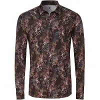 Desoto Hemd Print Raw Umber Jungle Bruin