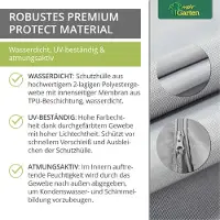 Mehr Garten Beschermhoes voor zweefparasol frame gebogen | 265 cm x 40 / 70 / 50 cm | geschikt voor parasols tot Ø 350 cm | polyesterweefsel, Kleur: taupe (lichtgrijs)