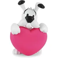Plastoy Idefix met paars hart -speelfiguurtje