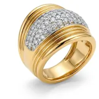 Luxenter Ring met glanzende zirkonia, afgewerkt in 18 karaats geelgoud - Lilfu