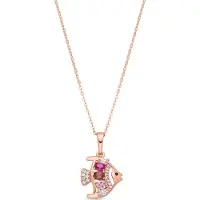 Luxenter ketting in metaallegering en multicolor zirkonia, afgewerkt in 18k roségoud - Mahdas