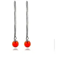 Luxenter Boucles d'oreilles en argent 925 avec quartz hydrothermal orange finies en rhodium - Yedia