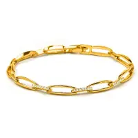 Luxenter Armband met schitterende zirkonia, afgewerkt in 18 karaats geelgoud - Thylo