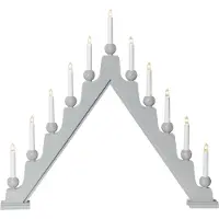 Star Trading lichtpiramide 'Stellan', grote houten lichtboog, netvoeding, lichtgrijs, H 69 cm, B 75 cm