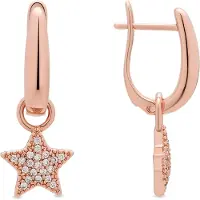 Luxenter Alloy Metal en Brilliant Zirconia oorbellen afgewerkt in 18 karaats roségoud - Maliard