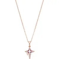 Luxenter ketting in briljant metaal en zirkonia legering afgewerkt in 18 karaat roségoud - Kailial