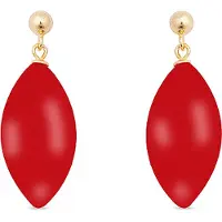 Luxenter oorbellen, 925 sterling zilver en koraal, 18K verguld