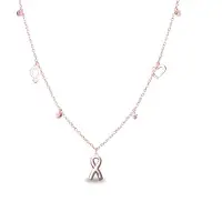 Luxenter , 925 sterling zilver en roze toermalijn gerhodineerde zirkonia ketting