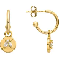 Luxenter Oorbellen van 925 sterling zilver en glanzende zirkonia met 18-karaats goudkleurige afwerking - Ufore