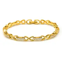Luxenter Armband met schitterende zirkonia, afgewerkt in 18 karaats geelgoud - Raak