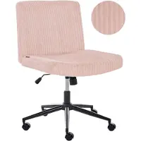 Beliani GEDDES - Bureaustoel - Pastelroze - Corduroy