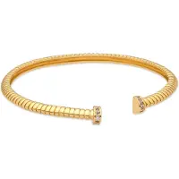 Luxenter Armband met glanzende zirkonia, afgewerkt in 18-karaats geelgoud - Aih