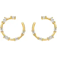 Luxenter Oorbellen van 925 sterling zilver en schitterende zirkonia met 18-karaats goudkleurige afwerking - Parkya