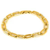 Luxenter Armband met glanzende zirkonia, afgewerkt in 18-karaats geelgoud - Asgoth