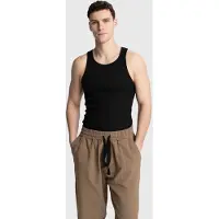 Giesto Fitted Mouwloos U-Hals T-shirt
