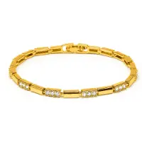 Luxenter Armband met schitterende zirkonia, afgewerkt in 18k geelgoud - Tavli