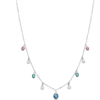 Luxenter ketting in metaallegering en witte parel afgewerkt in rhodium - Sewi