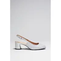 And Other Stories & Other Stories Hasel Block Heel Pump Silver Maat: 40 | Pumps Outlet | Dames | Grijs