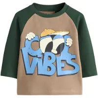 Next Shirt hemelsblauw / kaki / donkergroen / wit