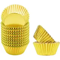 Semoic 500 Stuks Zilverfolie Cupcake-Voeringen voor Het Bakken van Bakbekers Dik en Stevig, Oliebestendig, Muffinvoeringen Papier B