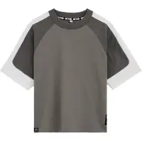 Salty Dog - Jongens T-shirt met contrast - Oversized - Taupe - Katoen - Maat: 134/140