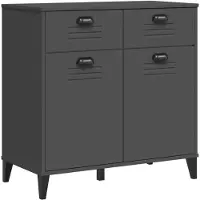 vidaXL Dressoir VIKEN 80x40x80 cm bewerkt hout antracietgrijs