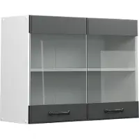 Vicco R-Line Glazen keukenkast – 80 cm Antraciet landhuis