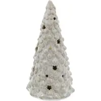 HBX natural living Beeld Kerstboom H25 LED Verlichting Wit wit Aardewerk