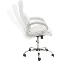 CLP XL Apoll Bureaustoel - Voor volwassenen - Ergonomisch - Met armleuningen - Kunstleer - wit